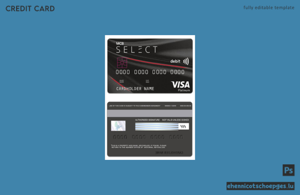 Beispielvorschau der MCB Bank Visa Debit Platinum Karte der Seychellen